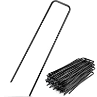 GardenGloss Grapas de Sujeción de Acero Robusto - Anclaje de Tierra para Malla Antihierbas- Valla y Red - 150 MM de…